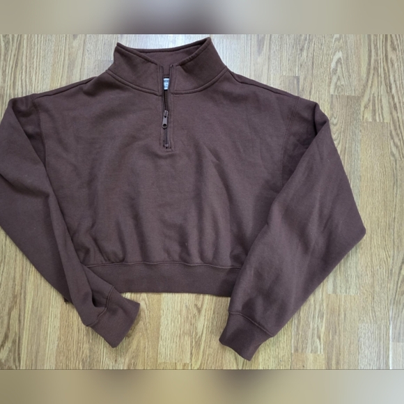 Sweaters - Brown Half-Zip Women's Sweater
